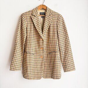 Lafayette 148  Vintage Plaid Cashmere Classic Blazer 4